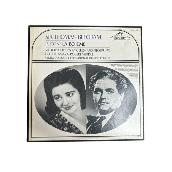 Puccini La Boheme Sir Thomas Beecham Vinyl Box Set Seraphim Records - Picture 1 of 8